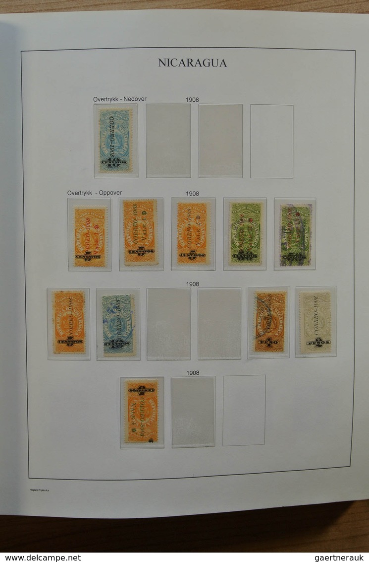Neuseeland: 1862-1978. Nicely filled, MNH, mint hinged and used collection Nicaragua 1862-1978 on se