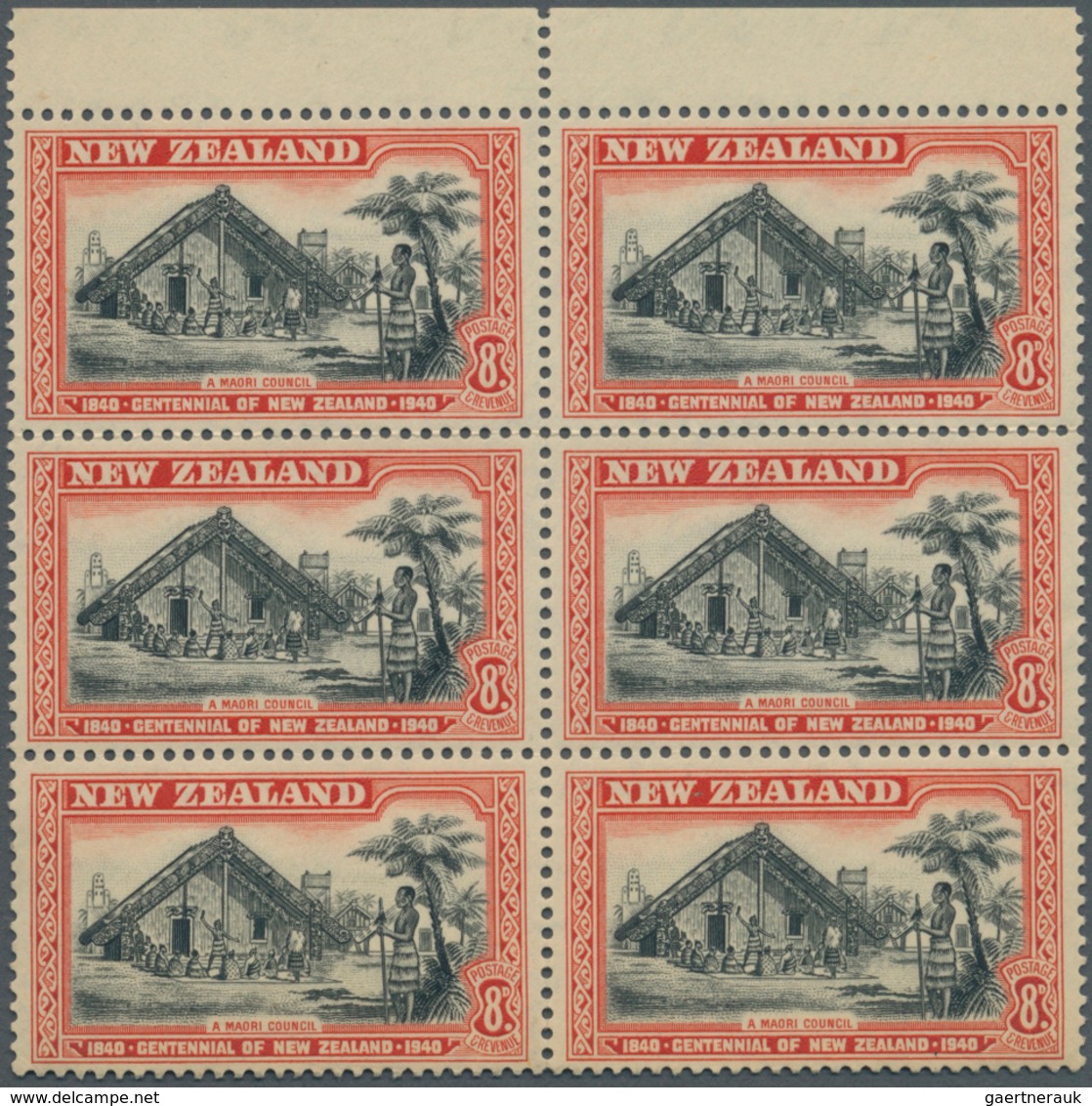 Neuseeland: 1940, Centenary Of Proclamation Of British Sovereignty 8d. Black/red In A Lot With About - Briefe U. Dokumente