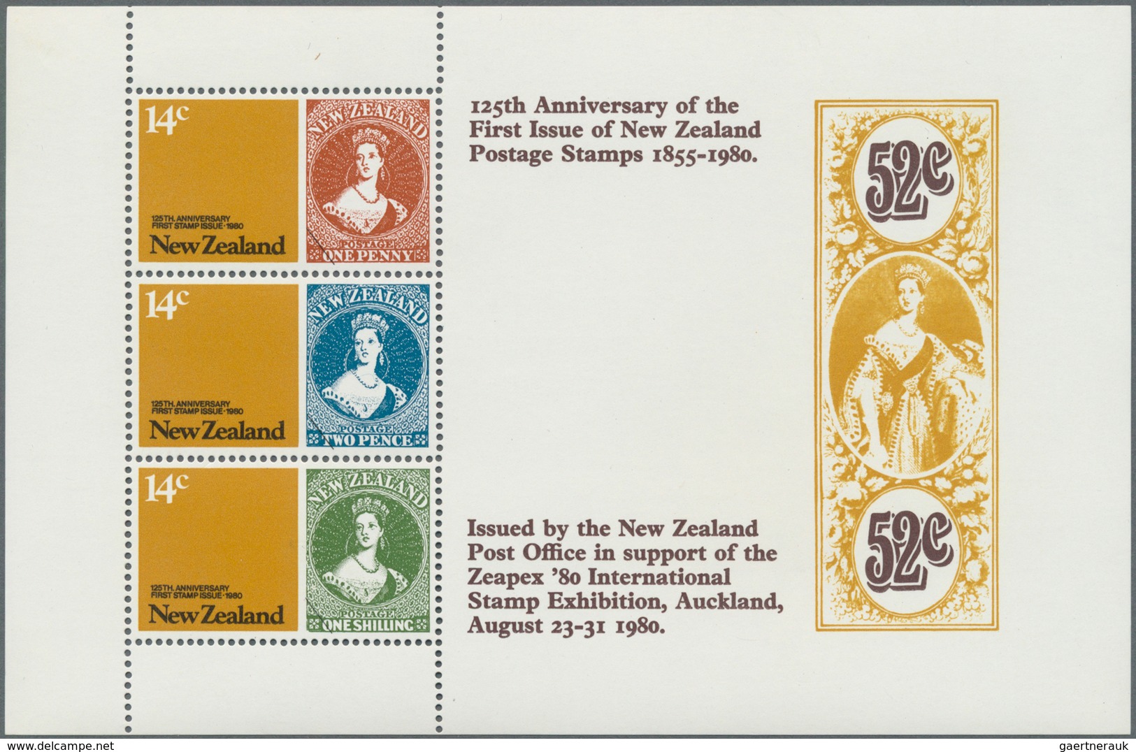 Neuseeland: 1980, 125 Years Stamps In New Zealand Miniature Sheet In A Lot With About 200 Miniature - Briefe U. Dokumente