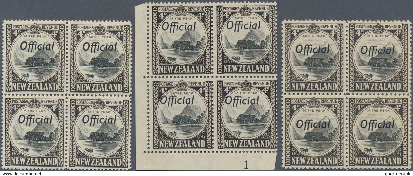 Neuseeland - Dienstmarken: 1936/1941, Definitive Issue 4d. Black/sepia (‚Mitre Peak‘) With Opt. ‚Off - Dienstmarken