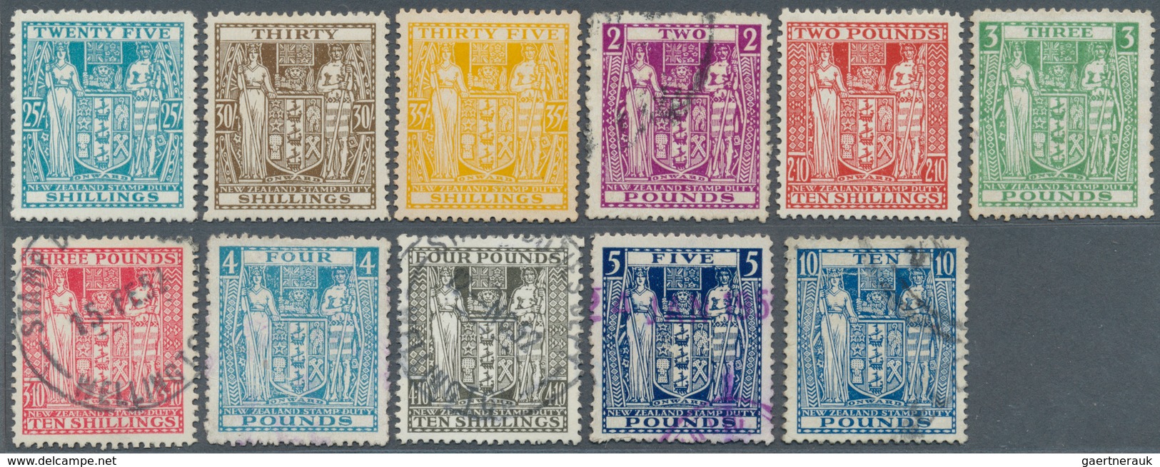 Neuseeland - Stempelmarken: 1931/1967, Mint And Used Collection Of Apprx. 100 Stamps (SG Types F6/F7 - Postal Fiscal Stamps