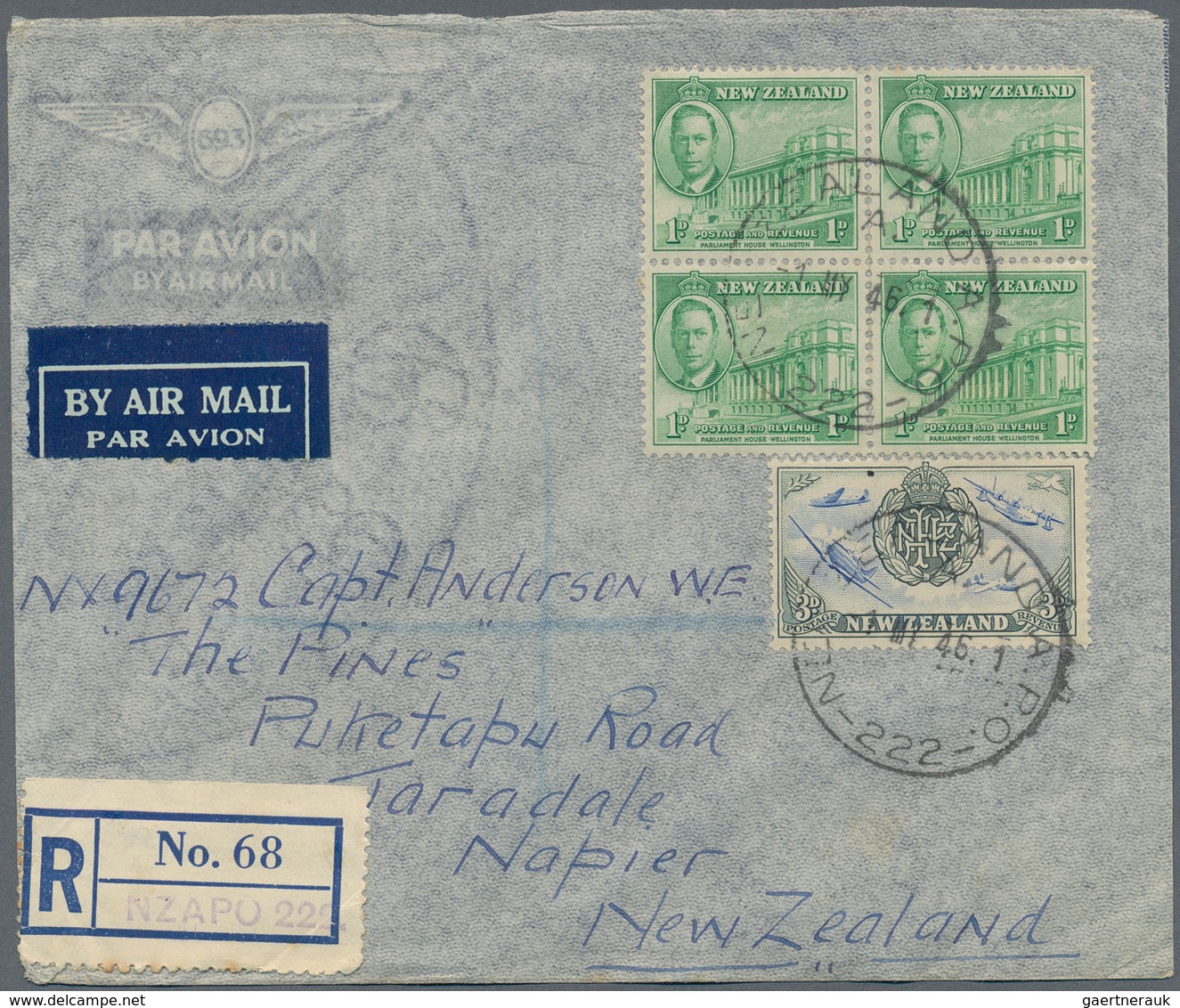 Neuseeland - Besonderheiten: 1946/1947, NZ Forces In Japan, Group Of Eight Covers To Australia/USA, - Sonstige & Ohne Zuordnung