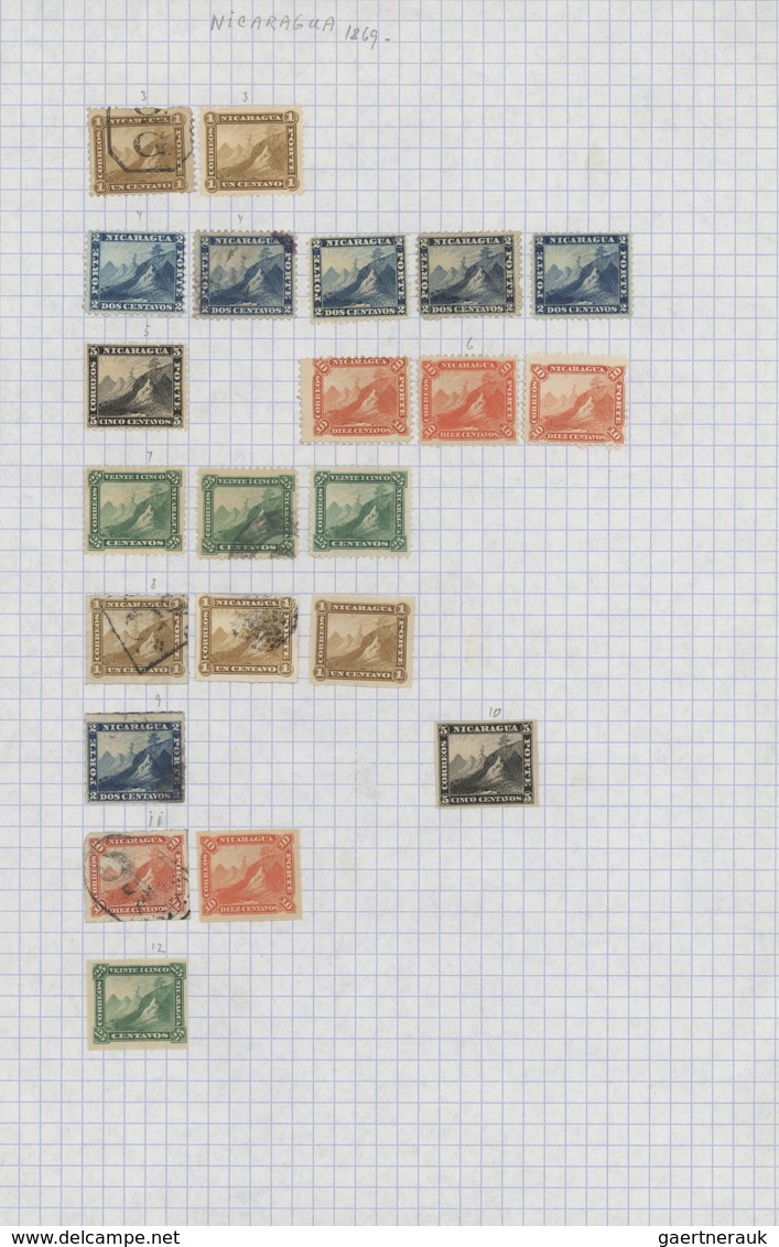 Nicaragua: 1870/1985 (ca.), Used And Mint Collection/accumulation On Leaves/stockpages, Main Value I - Nicaragua