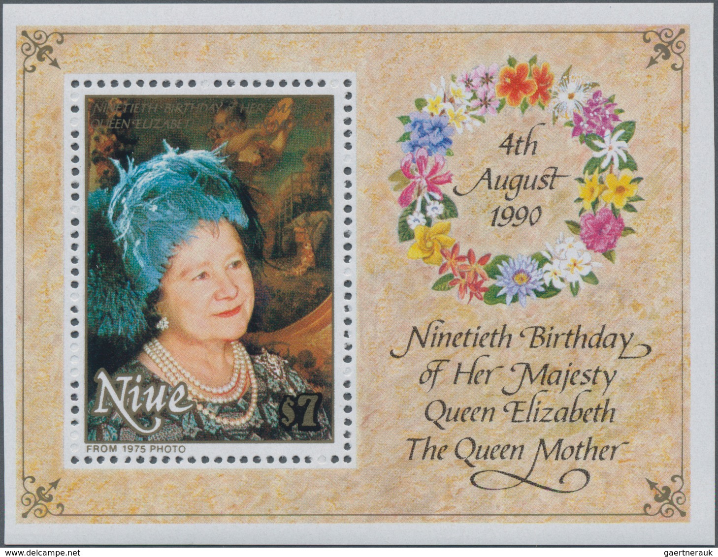 Niue: 1990, 90th Birthday Of Queen Mum Miniature Sheet In A Lot With Approx. 600 Miniature Sheets, M - Niue