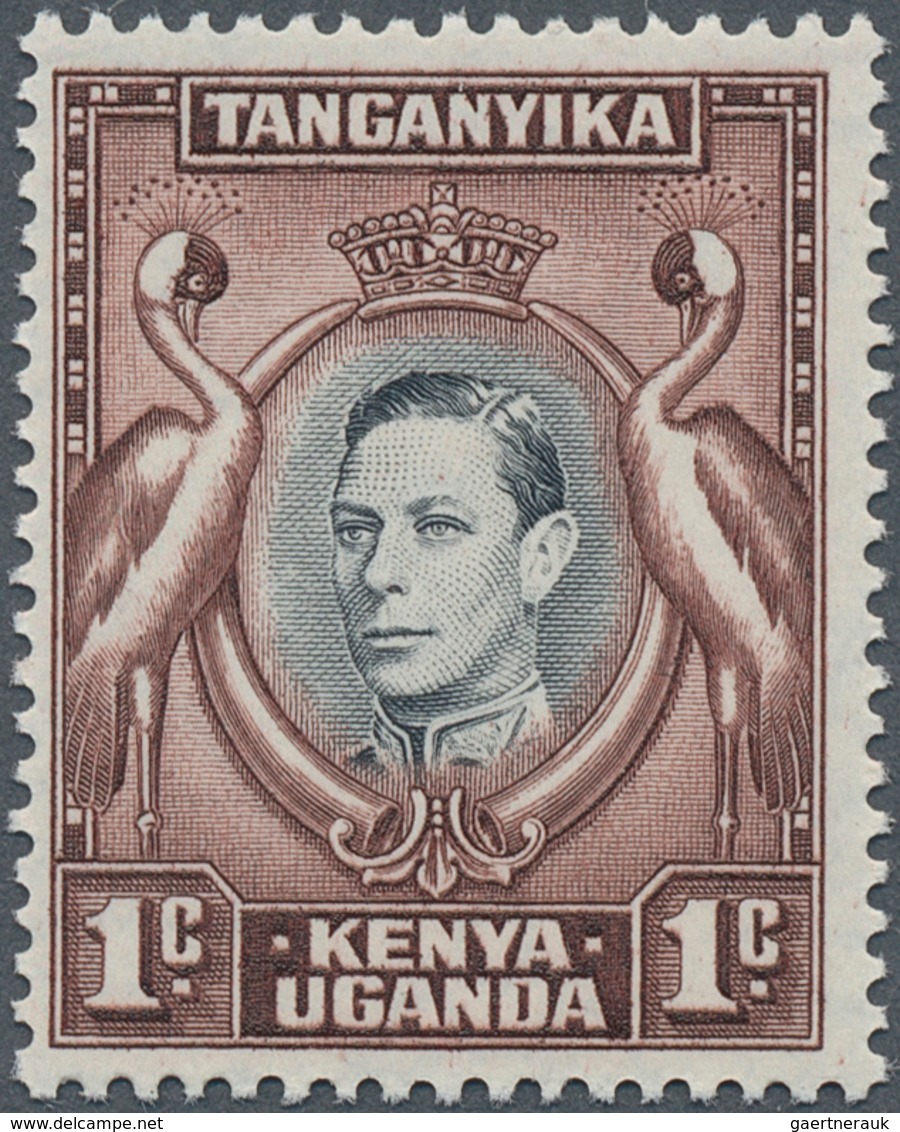 Ostafrikanische Gemeinschaft: 1938/1951 (ca.), KGVI Definitive 1c. Black/brown ‚Crowned Cranes‘ In A - Britisch-Ostafrika