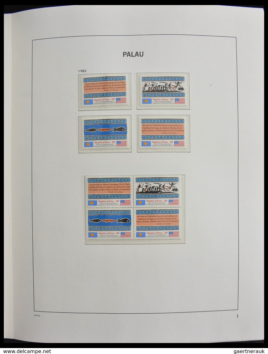 Palau: 1983-1999: MNH, Apparently Complete Collection Palau 1983-1999 In Davo Luxe Album And Stockbo - Palau