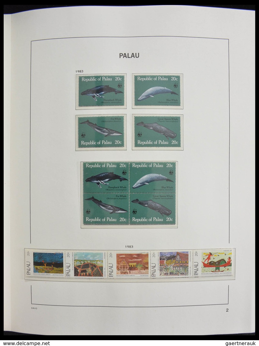 Palau: 1983-1999: MNH, Apparently Complete Collection Palau 1983-1999 In Davo Luxe Album And Stockbo - Palau