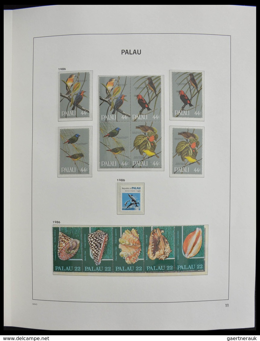 Palau: 1983-1999: MNH, Apparently Complete Collection Palau 1983-1999 In Davo Luxe Album And Stockbo - Palau