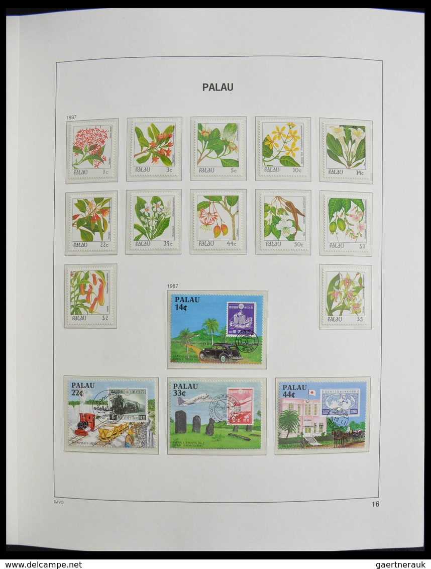 Palau: 1983-1999: MNH, apparently complete collection Palau 1983-1999 in Davo luxe album and stockbo