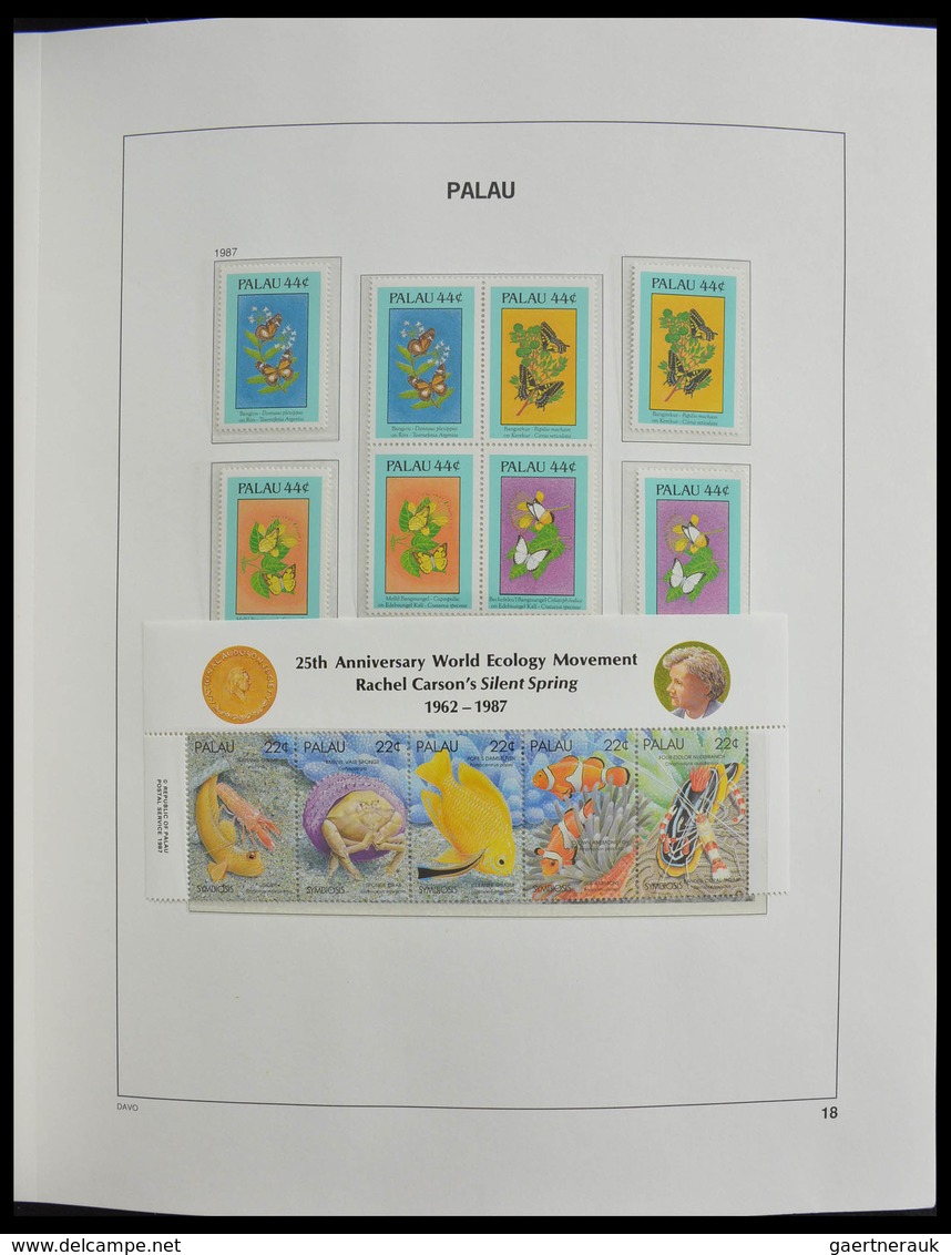 Palau: 1983-1999: MNH, apparently complete collection Palau 1983-1999 in Davo luxe album and stockbo