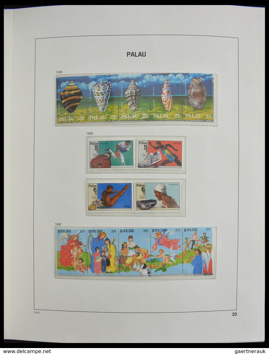 Palau: 1983-1999: MNH, apparently complete collection Palau 1983-1999 in Davo luxe album and stockbo