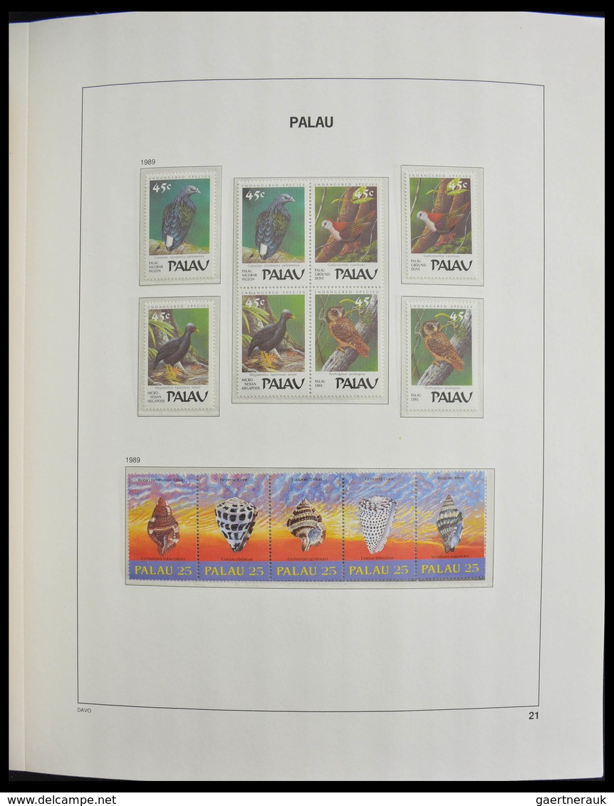 Palau: 1983-1999: MNH, apparently complete collection Palau 1983-1999 in Davo luxe album and stockbo