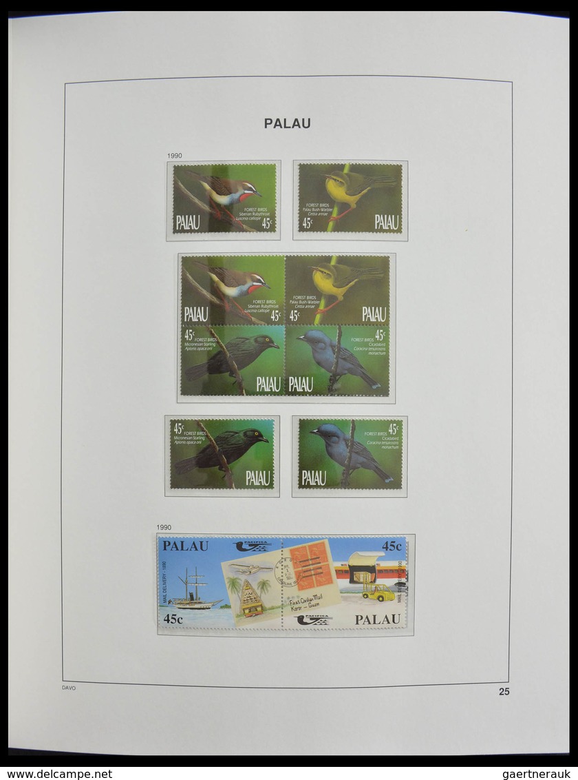 Palau: 1983-1999: MNH, apparently complete collection Palau 1983-1999 in Davo luxe album and stockbo