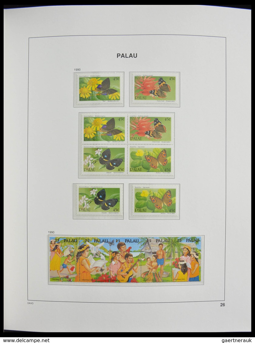 Palau: 1983-1999: MNH, apparently complete collection Palau 1983-1999 in Davo luxe album and stockbo