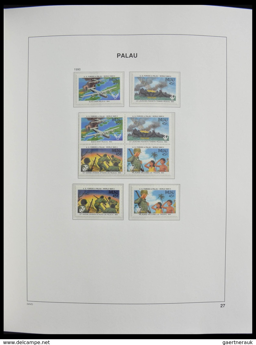 Palau: 1983-1999: MNH, apparently complete collection Palau 1983-1999 in Davo luxe album and stockbo