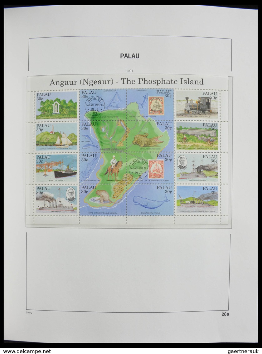 Palau: 1983-1999: MNH, apparently complete collection Palau 1983-1999 in Davo luxe album and stockbo