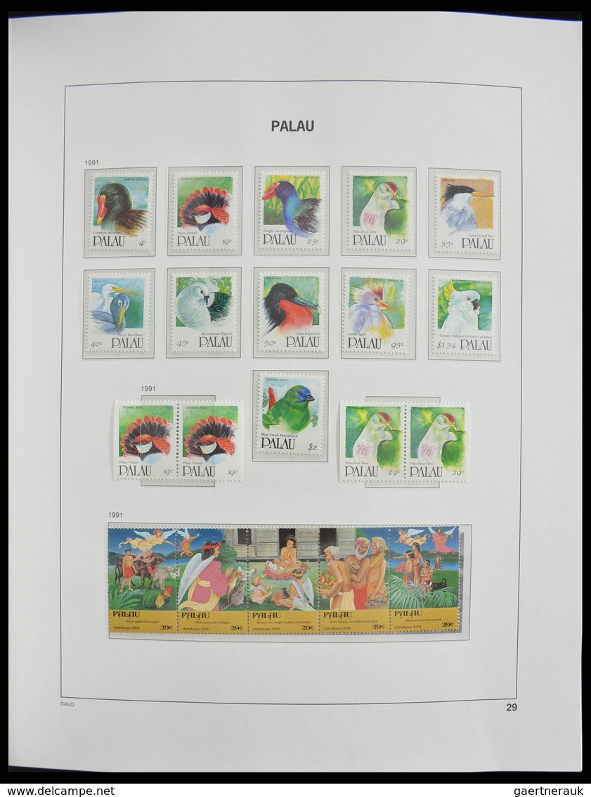 Palau: 1983-1999: MNH, apparently complete collection Palau 1983-1999 in Davo luxe album and stockbo