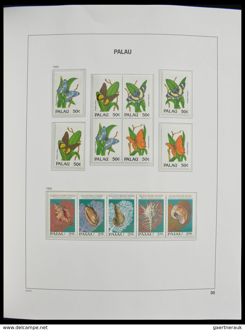 Palau: 1983-1999: MNH, apparently complete collection Palau 1983-1999 in Davo luxe album and stockbo