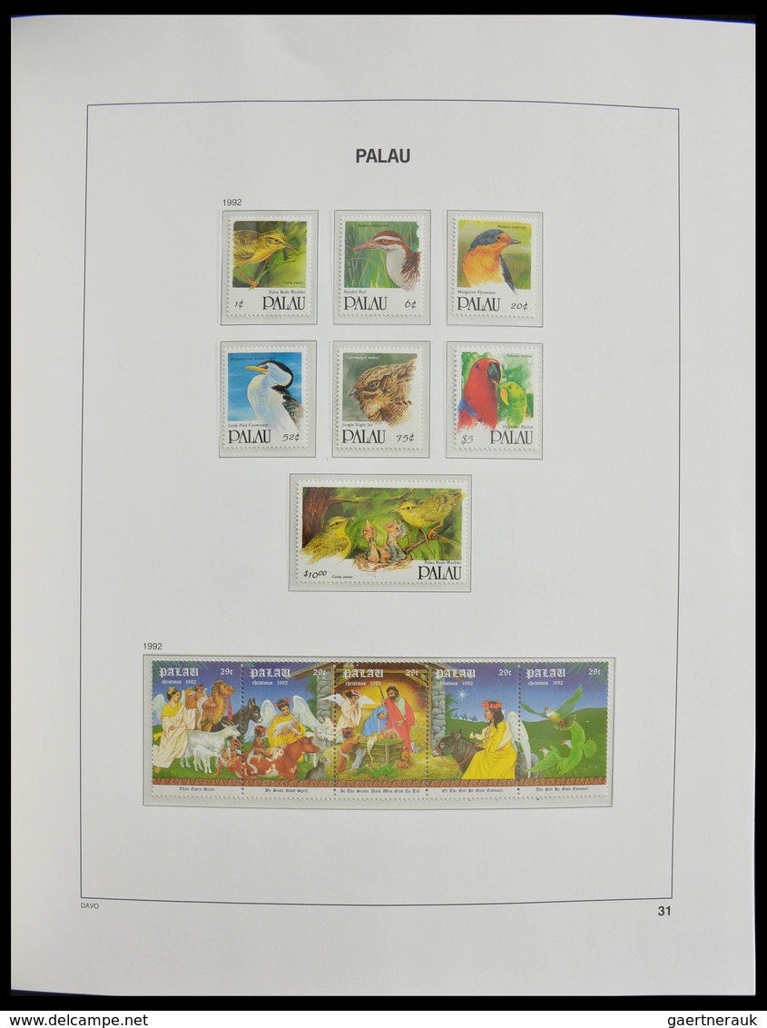 Palau: 1983-1999: MNH, apparently complete collection Palau 1983-1999 in Davo luxe album and stockbo