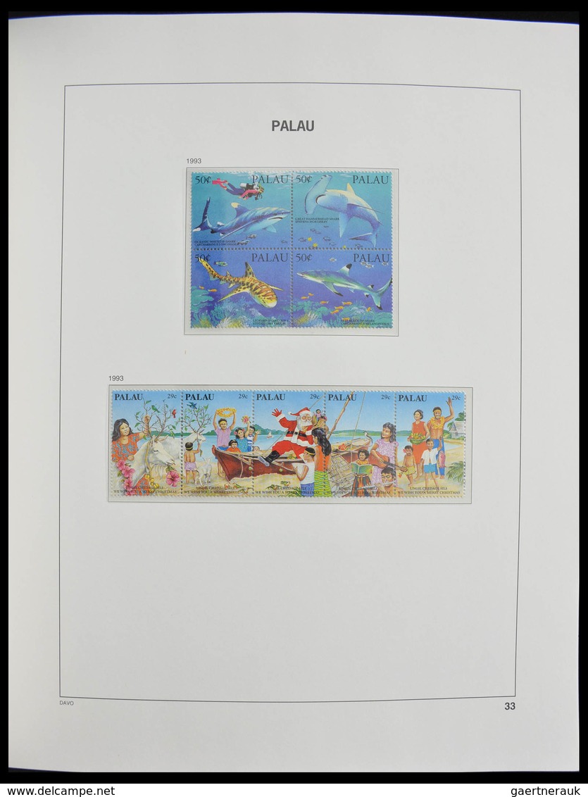 Palau: 1983-1999: MNH, apparently complete collection Palau 1983-1999 in Davo luxe album and stockbo