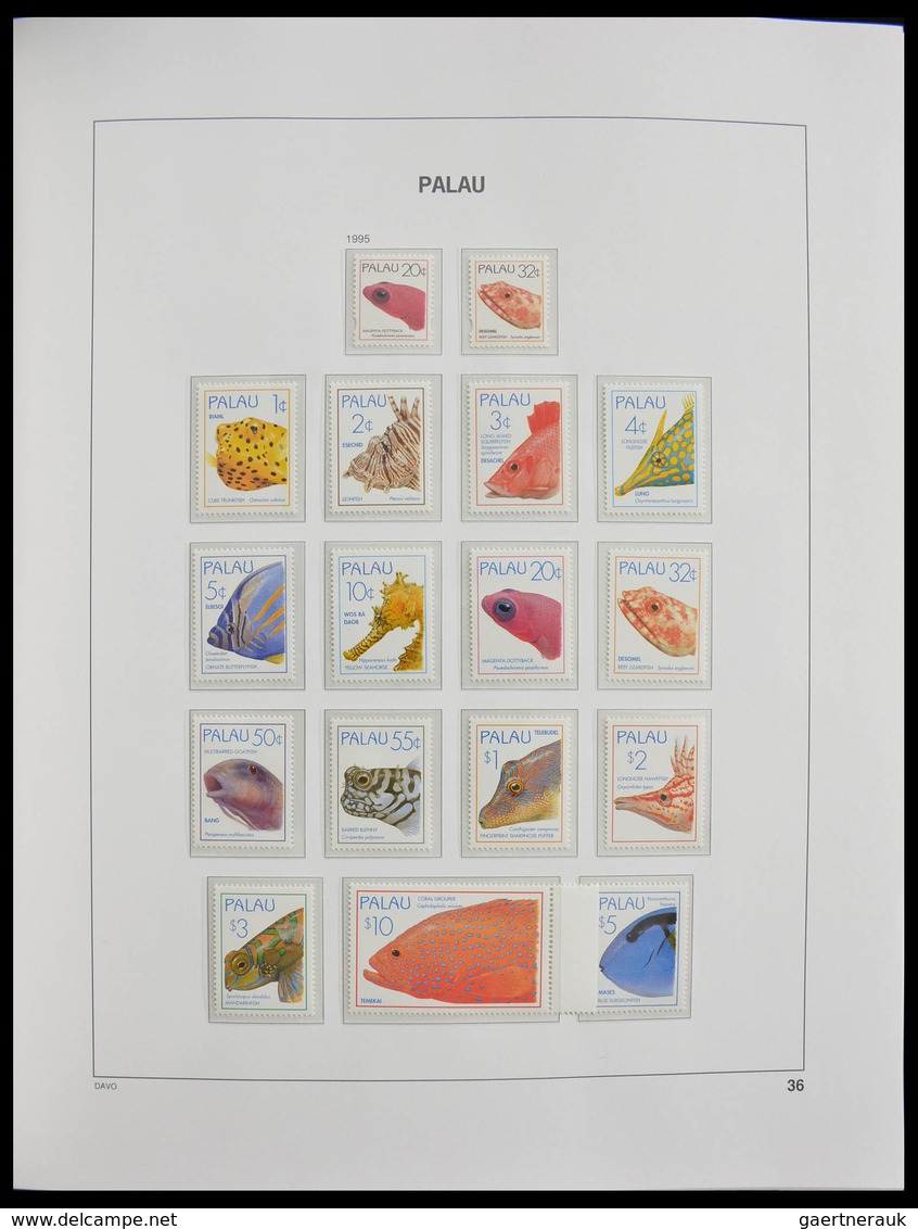 Palau: 1983-1999: MNH, apparently complete collection Palau 1983-1999 in Davo luxe album and stockbo