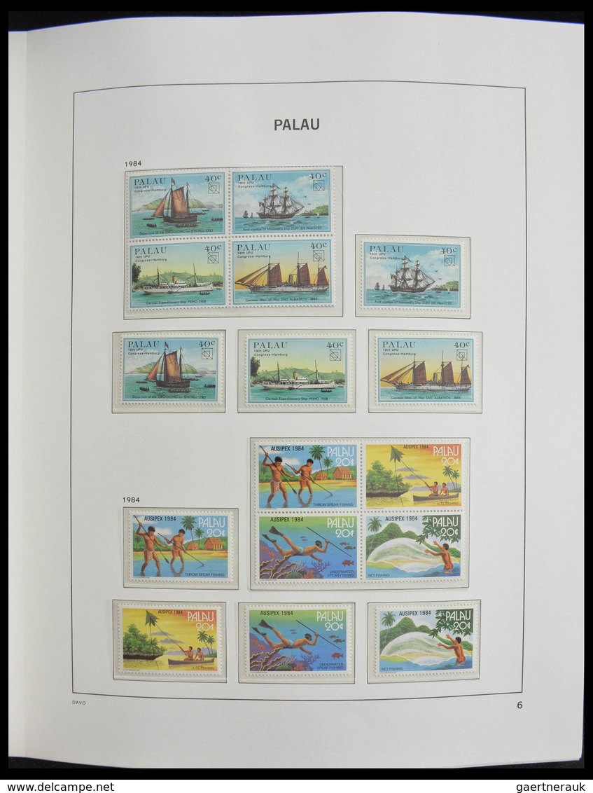 Palau: 1983-1999: MNH, apparently complete collection Palau 1983-1999 in Davo luxe album and stockbo