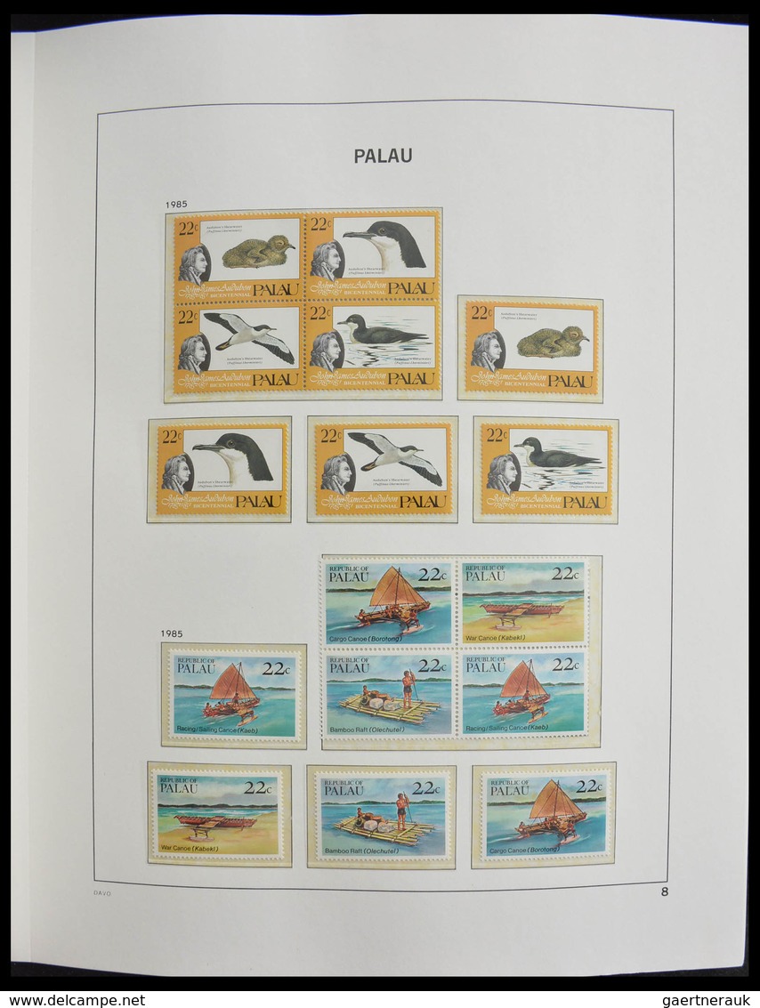 Palau: 1983-1999: MNH, apparently complete collection Palau 1983-1999 in Davo luxe album and stockbo