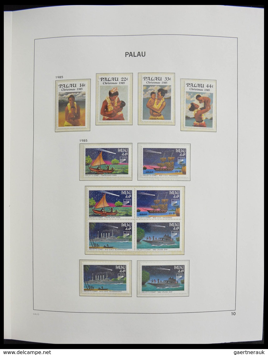 Palau: 1983-1999: MNH, apparently complete collection Palau 1983-1999 in Davo luxe album and stockbo