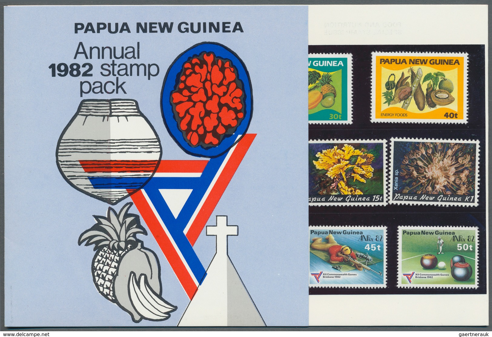 Papua Neuguinea: 1982. Lot Of 100 Stamp Packs Each Containing The 23 Issued Stamps Of This Year (inc - Papua-Neuguinea