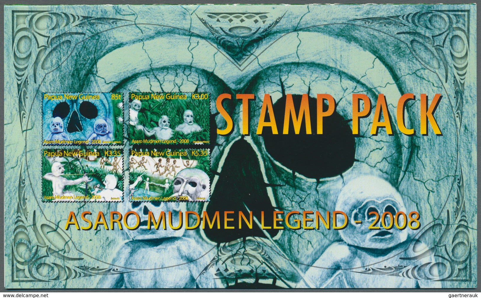 Papua Neuguinea: 2008. Lot With 100 Stamp Packs Each Containing A Complete Set ASARO MUDMEN LEGEND ( - Papua New Guinea