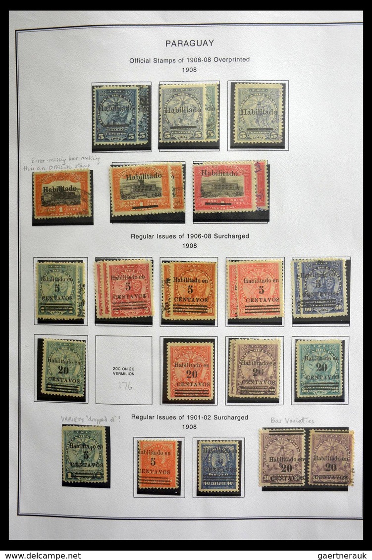 Paraguay: 1870-1964: Extensive, MNH, mint hinged and used collection Paraguay 1870-1964 in selfmade