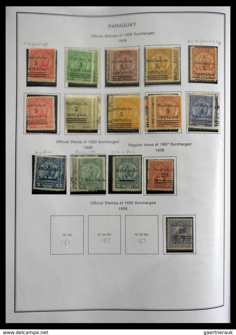 Paraguay: 1870-1964: Extensive, MNH, mint hinged and used collection Paraguay 1870-1964 in selfmade