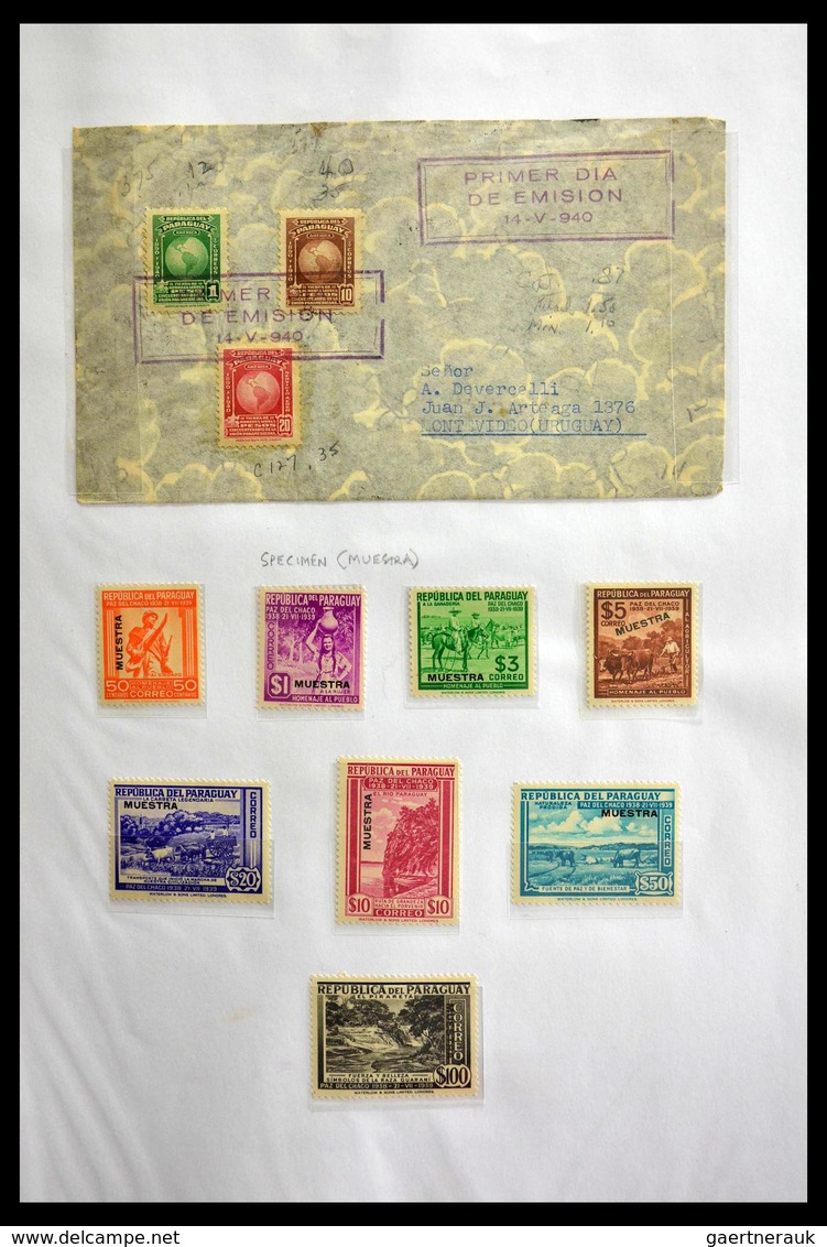 Paraguay: 1870-1964: Extensive, MNH, mint hinged and used collection Paraguay 1870-1964 in selfmade