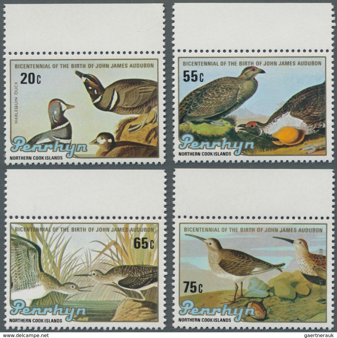 Penrhyn: 1985, 200th Birthday Of Audubon Set Of Four With BIRD Paintings In A Lot With Approx. 1.000 - Penrhyn