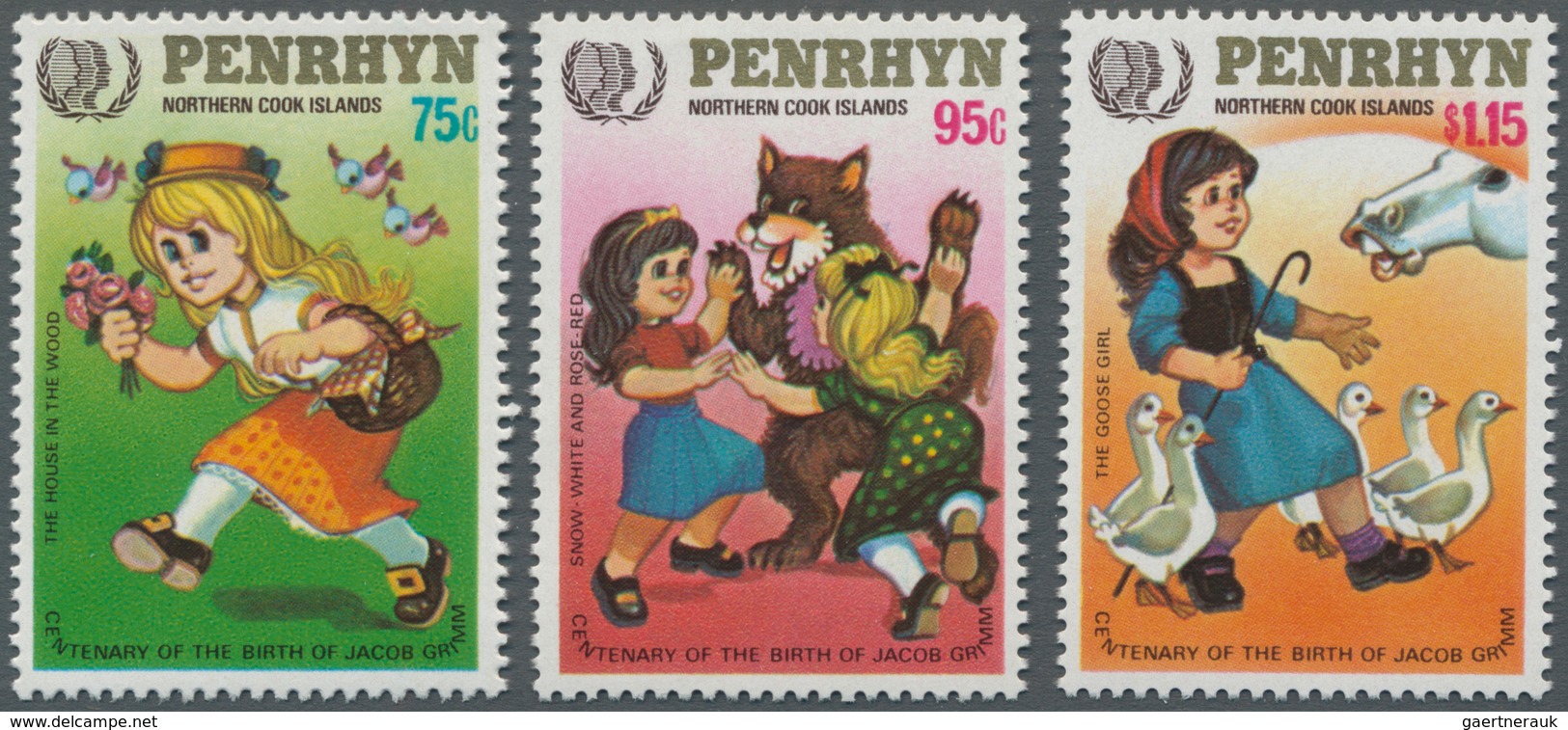 Penrhyn: 1985, International Youth Year Complete Set Of Three With Illustrations Of Fairytales From - Penrhyn