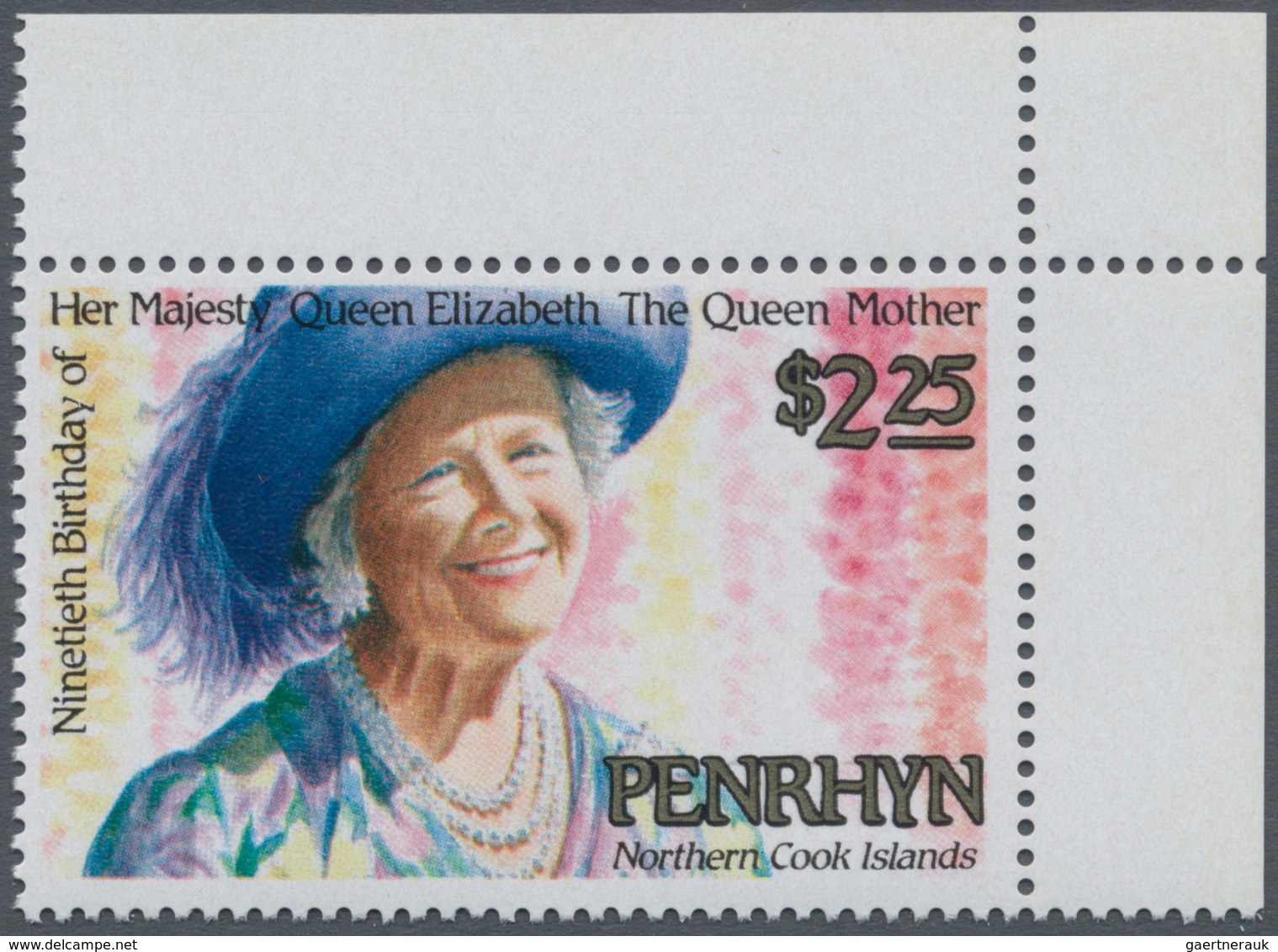 Penrhyn: 1990, 90th Birthday Of Queen Mum $2.25 In A Lot With About 1.200 Stamps Mostly In Complete - Penrhyn