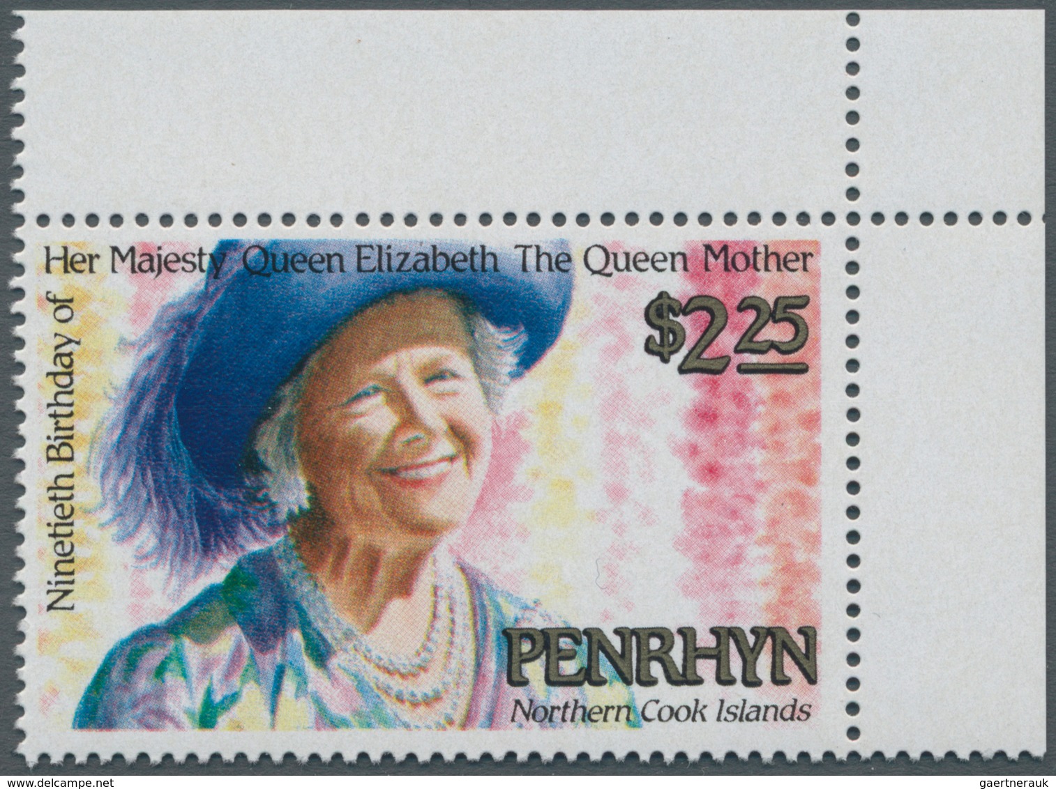 Penrhyn: 1990, 90th Birthday Of Queen Mum $2.25 In An INVESTMENT Lot With About 7.000 (!) Stamps Mos - Penrhyn