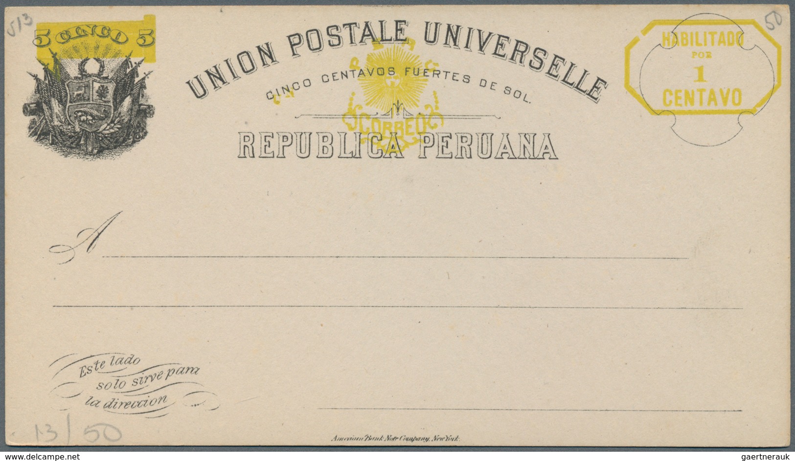 Peru - Ganzsachen: 1870/1910, Comprehensive Lot Of 75 Postal Stationaries, Except One All Unused Wit - Peru