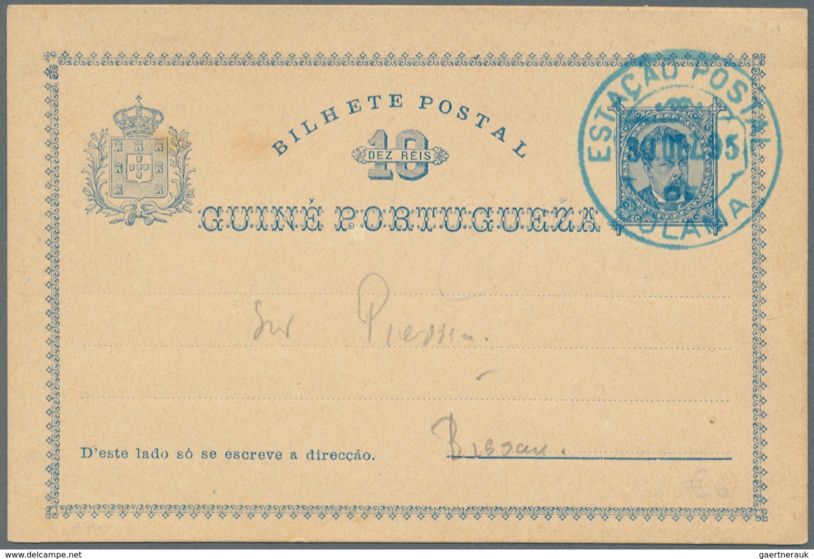 Portugiesisch-Guinea: 1895/1953, 19 Items Including Airmail Bolama-New York 1941, Old Picture Postca - Portugiesisch-Guinea