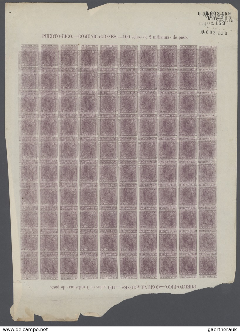Puerto Rico: 1881/1884, Definitives King Alphonse XII, Assortment Of Approx. 1500 Imperforated Stamp - Puerto Rico