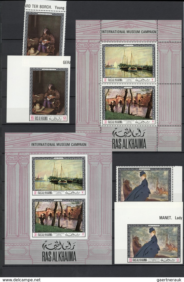 Ras al Khaima: 1964/1969, u/m collection in a stockbook with many attractive thematic sets, imperfor