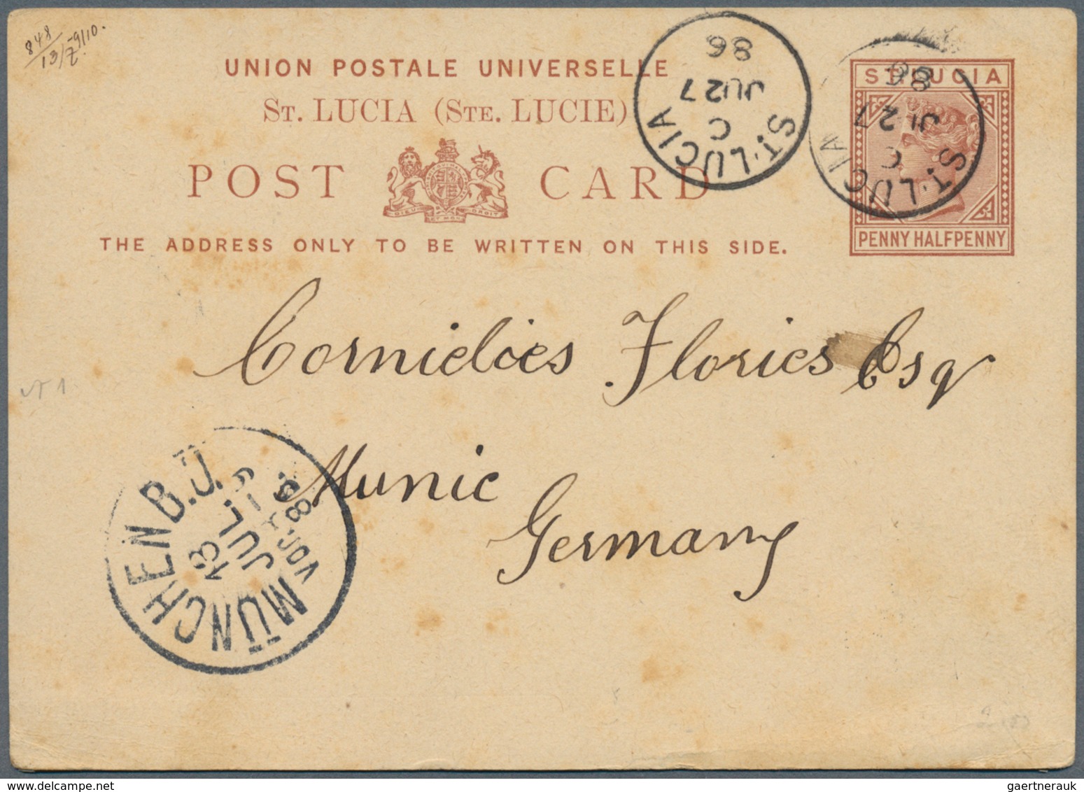 St. Lucia: 1881/1957 (ca.), Duplicated Accumulation With About 185 Unused And Nine Poor Used Postcar - St.Lucia (...-1978)
