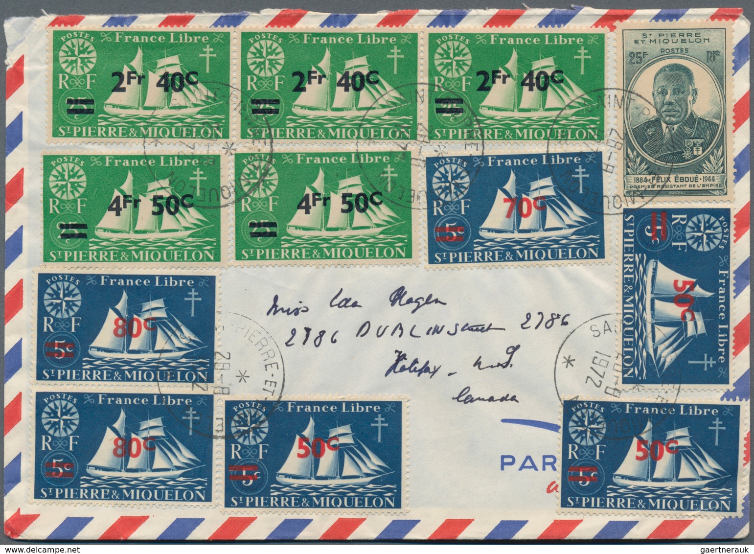 St. Pierre und Miquelon: 1923/2006, assortment of apprx. 57 covers/cards with many attractive and in