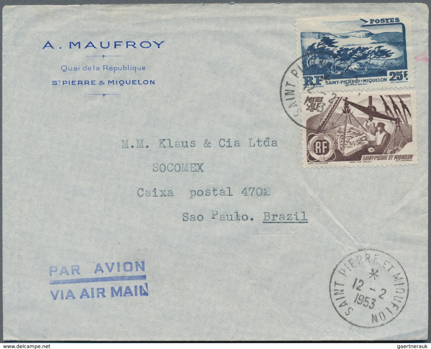 St. Pierre und Miquelon: 1923/2006, assortment of apprx. 57 covers/cards with many attractive and in