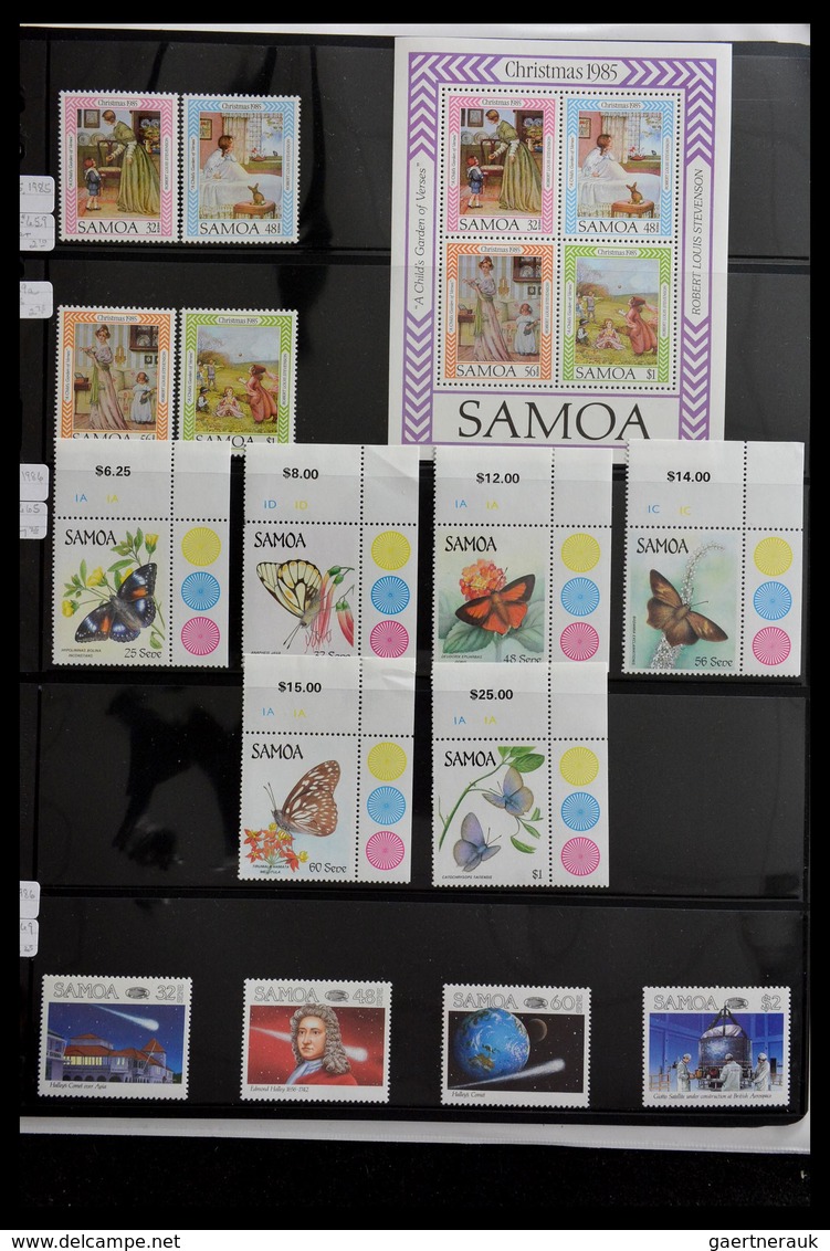 Samoa: 1886-1995: Well filled, MNH and mint hinged collection Samoa 1886-1995 on Hagner stockpages i