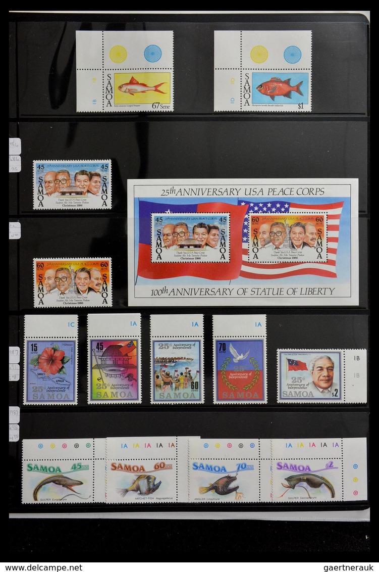 Samoa: 1886-1995: Well filled, MNH and mint hinged collection Samoa 1886-1995 on Hagner stockpages i