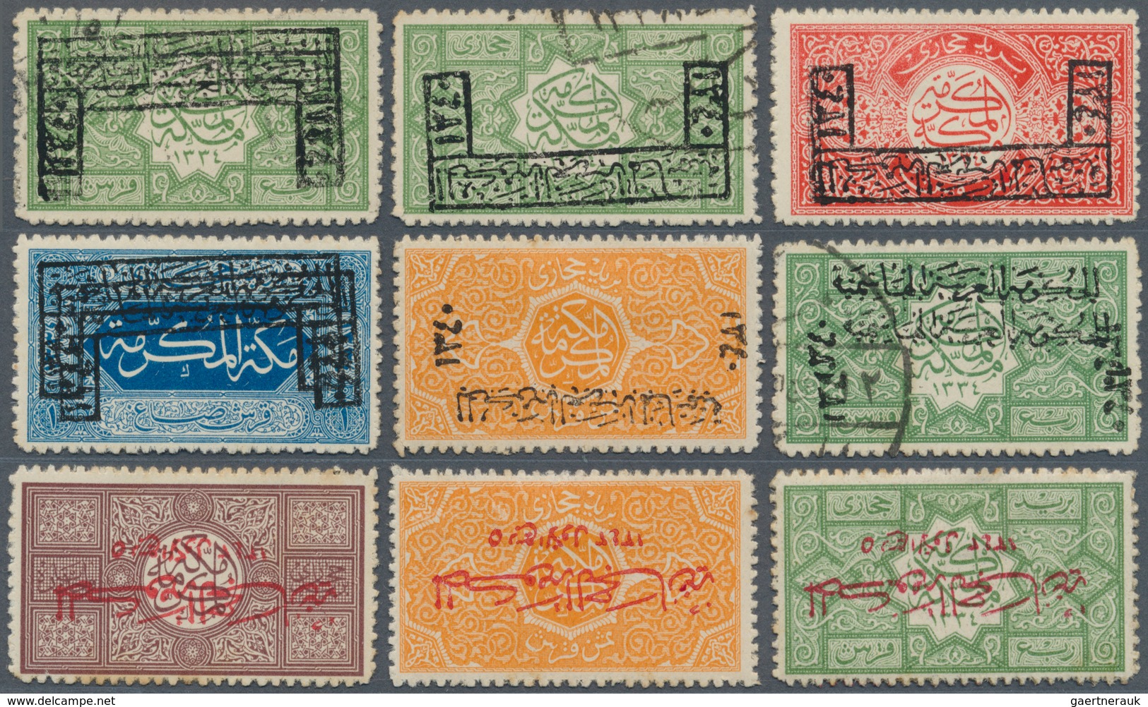 Saudi-Arabien - Hedschas: 1916-25, Hejaz Collection In Album Bearing Many Overprint Varieties, A Wid - Saudi-Arabien