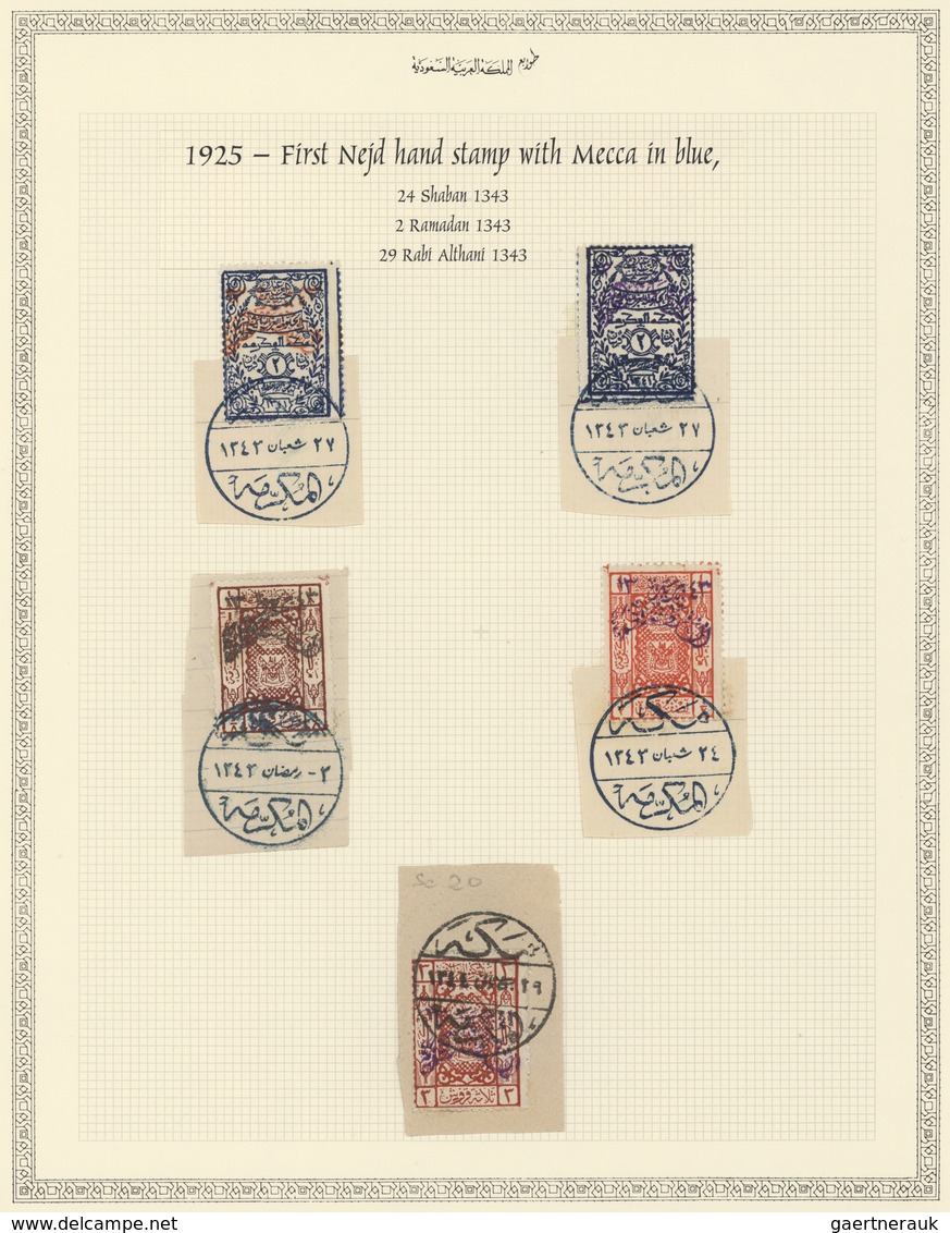 Saudi-Arabien: 1925, Hejaz Nejd Collection Of Used Early Overprinted Issues, Scarce Mekka And Djedda - Saudi-Arabien