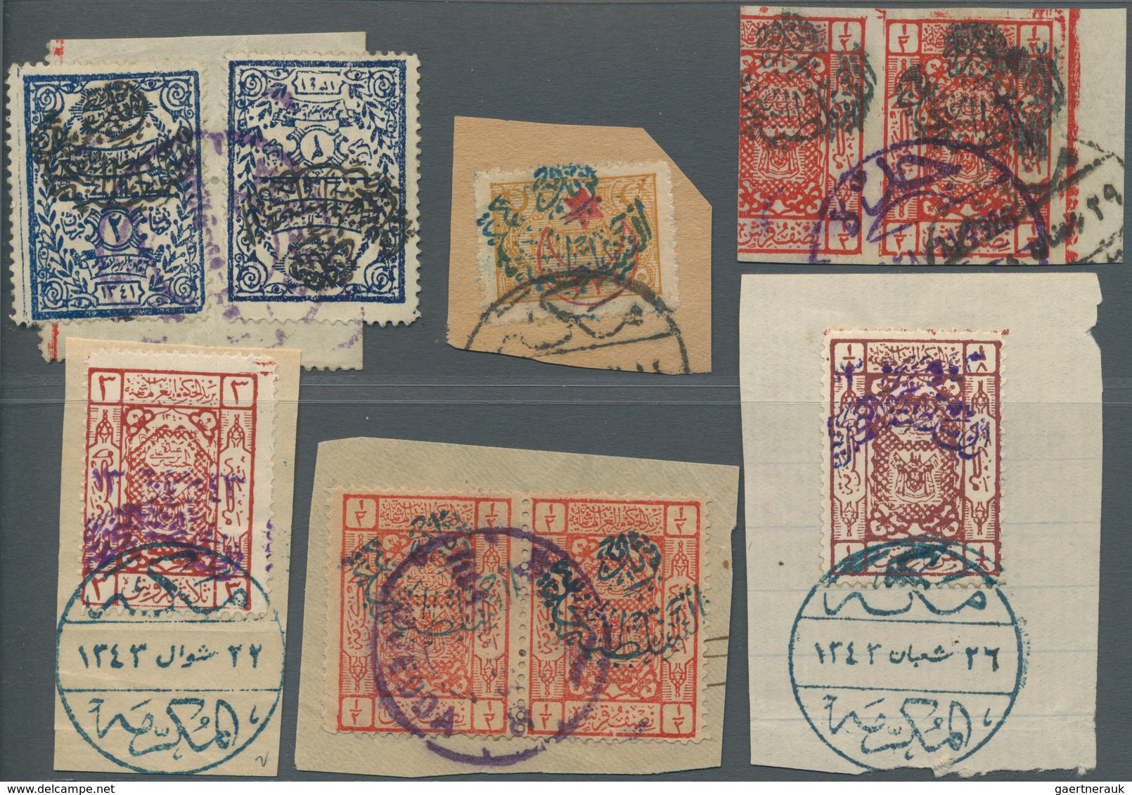 Saudi-Arabien: 1925, Hejaz Nejd Collection Of Used Early Overprinted Issues, Scarce Mekka And Djedda - Saudi-Arabien