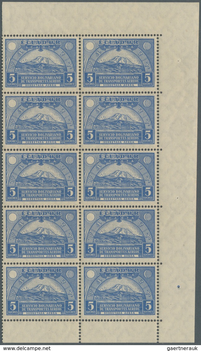 SCADTA - Ausgaben Für Ecuador: 1929, Definitive Stamp 5s. Ultramarine ‚Chimborazo Volcano‘ In A Lot - Ecuador